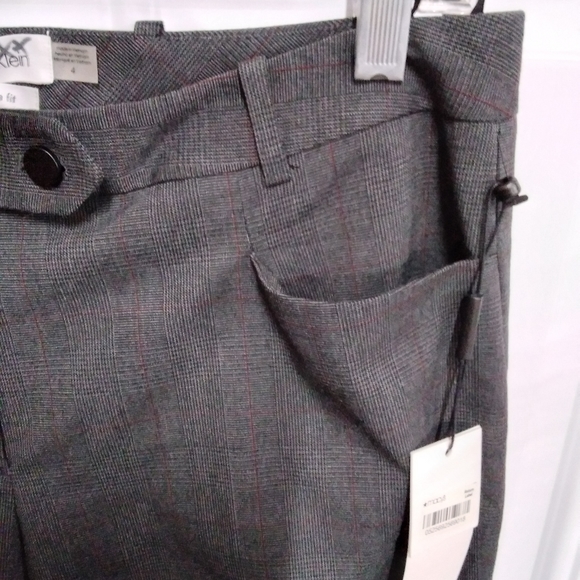 Calvin Klein Modern Fit Charcoal Grey Pinstripe Trousers Nwt - Picture 7 of 9